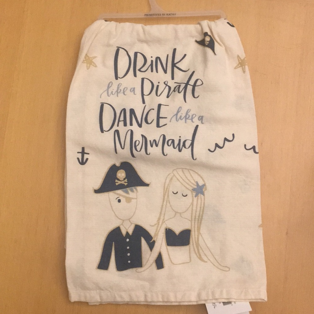 NWT Mermaid Pirate Dishtowel